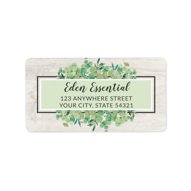 Eukalyptus & Wood-Adresse Adressaufkleber (Vorne)