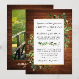 Eukalyptus Wood Foto Wedding Einladung