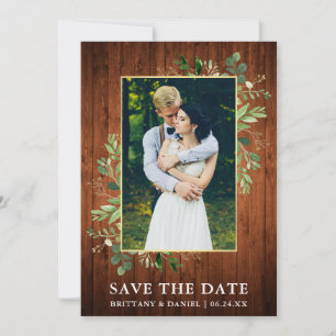 Eukalyptus Wood-Save the Date-Karte Save The Date
