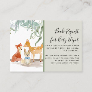 Eukalyptus Woods Deer Fox Rabbit Baby Shooks Visitenkarte