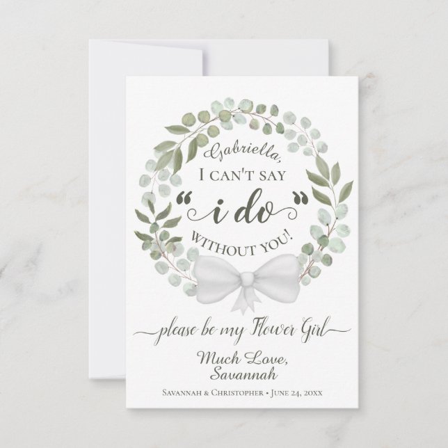 Eukalyptus Wreath BE my Flower Girl Card (Vorderseite)