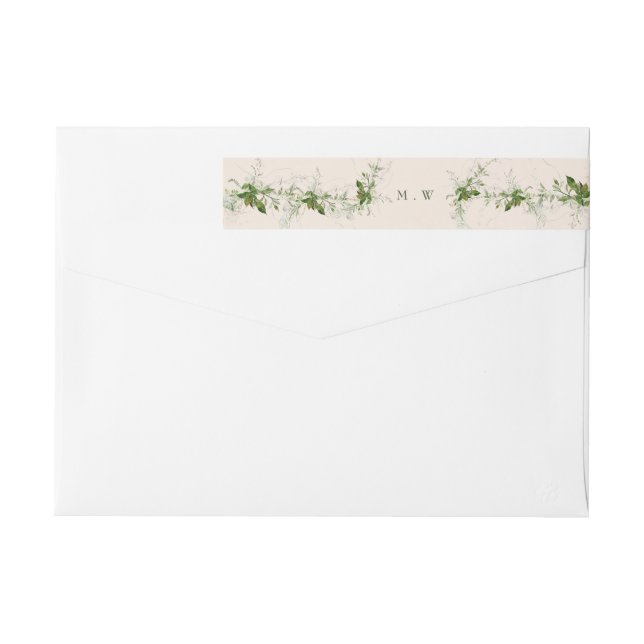 Eukalyptus Wreath Cream Envelope Rücksendeadresse (Rückseite)