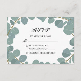Eukalyptus Wreath Greenerenerity Wedding RSVP Resp Karte