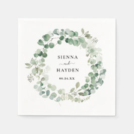 Eukalyptus Wreath Greenerity Personalisiert Weddin Serviette