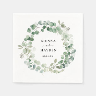 Eukalyptus Wreath Greenerity Personalisiert Weddin Serviette