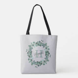 Eukalyptus-Wreath-Monogramm-Totasche Tasche