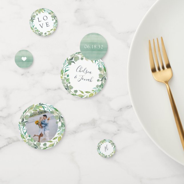 Eukalyptus Wreath Personalisiert Wedding Konfetti (Gruppe)