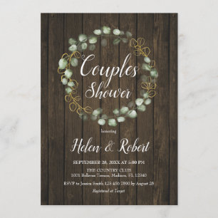 Eukalyptus Wreath Rustic Couples Dusche Einladung