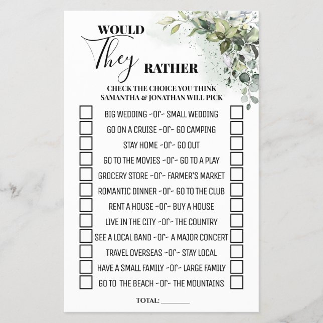 Eukalyptus würde sie eher Duschspielkarte machen Flyer (Vorne)