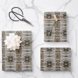 Eukalyptusbaumrinden-Foto Nahaufnahme mit Muster Geschenkpapier Set