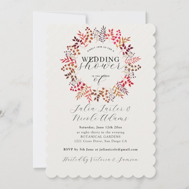 Eukalyptusblatt Wreath Wedding Empfang Einladung (Vorderseite)