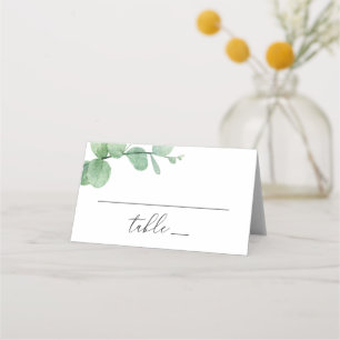 Eukalyptusblätter-Hochzeit   Elegante Outdoor-Gart Platzkarte