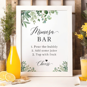 Eukalyptusblätter Junggesellinnenabschied Mimosa-B Poster