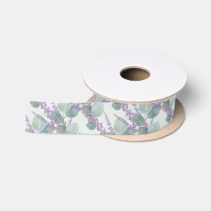 Eukalyptusblätter und Lavendelblüten Hochzeit Satinband