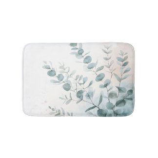 Eukalyptusblätter Wasserfarben Design 407 Badematte