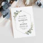 Eukalyptusblätterblätterung Save the Date<br><div class="desc">Aquarellmalerei Eukalyptus foliage. Die Farbe und die Textdetails können personalisiert sein.</div>