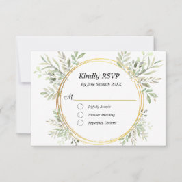 EukalyptusBotanische Gold UAWG Meetingkarte RSVP Karte