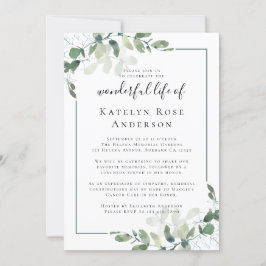 Eukalyptusfeier zur Gedenkfeier Einladung