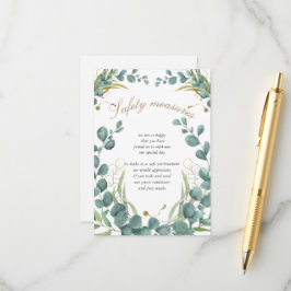 Eukalyptusgold Blätter Hochzeitschutzmaßnahmen Begleitkarte