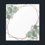 Eukalyptusgold Notizblock<br><div class="desc">Dies ist eine Notizblock-Vorlage mit eukalyptus und Rose goldgeometrischen Rahmen.</div>