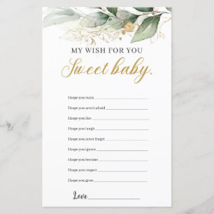 Eukalyptusgrün: Goldwünsche für das Babyspiel