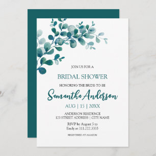 Eukalyptusgrün, minimalistisches Brautparty Einladung