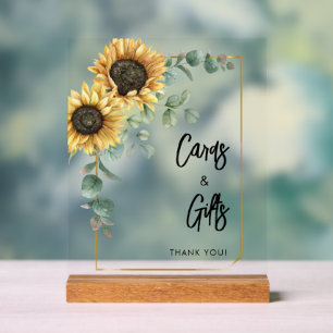 Eukalyptuskarten und Brautpartys für Sonnenblumen Acrylschild
