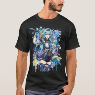 Eula Lawrence Genshin Vaporwave CRT Low-Res Ästhet T-Shirt