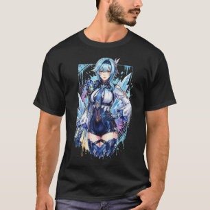 Eula Lawrence Genshin Vaporwave Retro 80er Rosa Te T-Shirt