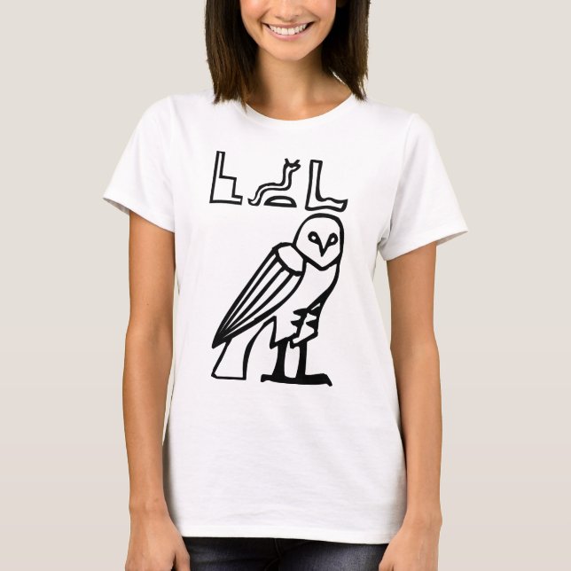 Eule, ägyptischer Hieroglyph T-Shirt (Vorderseite)