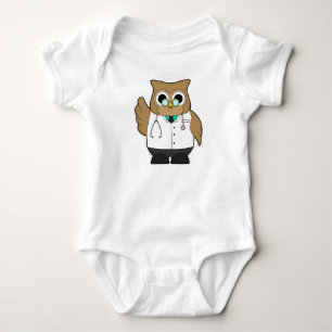 Eule als Arzt mit Stethoskop Baby Strampler