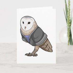 Eule als Sekretär Karte