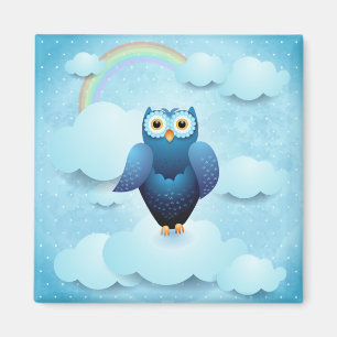 Eule am Himmel Magnet