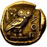 Eule auf altgriechischer Münze Freistehende Fotoskulptur<br><div class="desc">Ursprünglich - durch YANKAdesigns!</div>