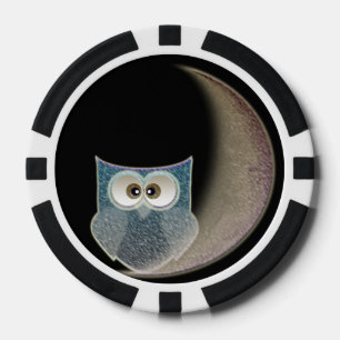 Eule auf dem Mond-Chip-Poker Pokerchips
