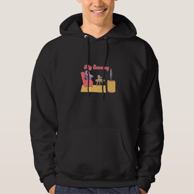Eule auf dem Sofa am Sonntag Hoodie (Vorderseite)