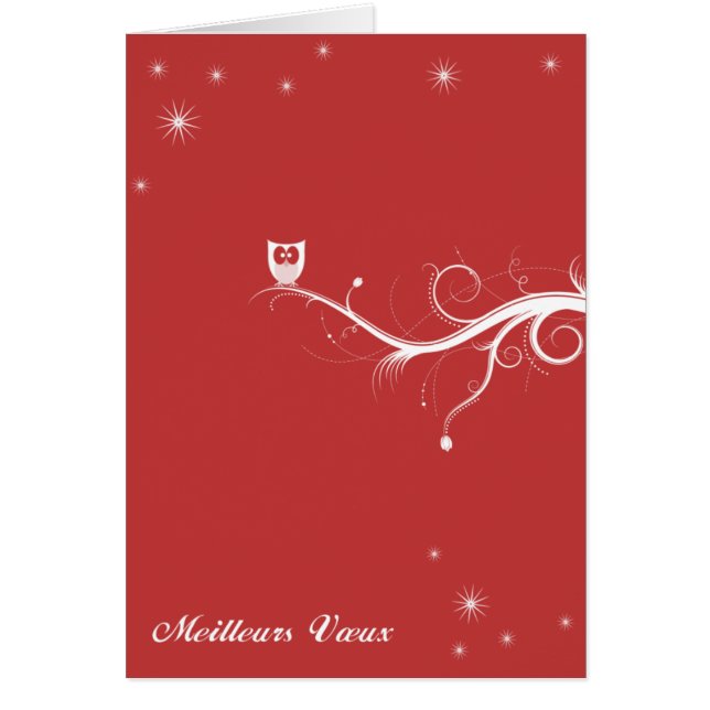 Eule auf einem Ast - rot (Vorne)