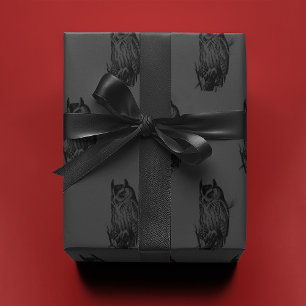 Eule auf Grau Geschenkpapier