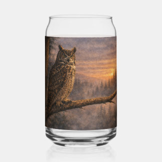 Eule bei Dämmerung • Gedrucktes Glas (Einzelglas)