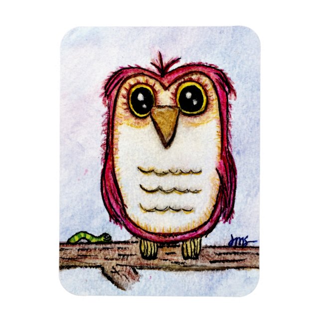 Eule bei Erholung Magnet (Vertikal)