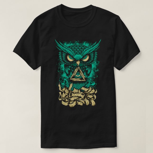 Eule blau T-Shirt (Design vorne)