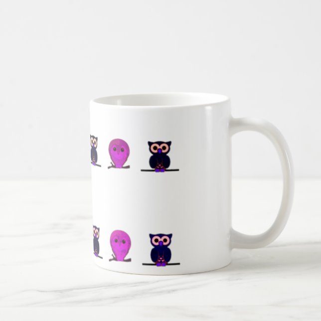 Eule, Cartoon Kaffeetasse (Rechts)