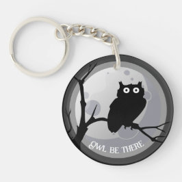 Eule da Owl Schwarz und Weiß Schlüsselanhänger