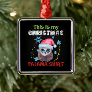 Eule Das ist mein Weihnachts-Schlafanzug-Shirt Ornament Aus Metall