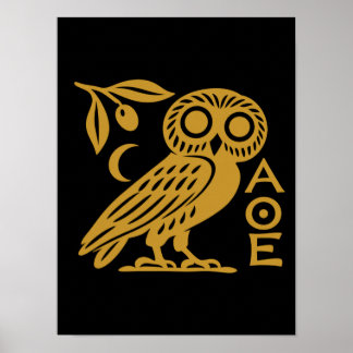 Eule der Athene Athener Münze Antikes Griechisches Poster
