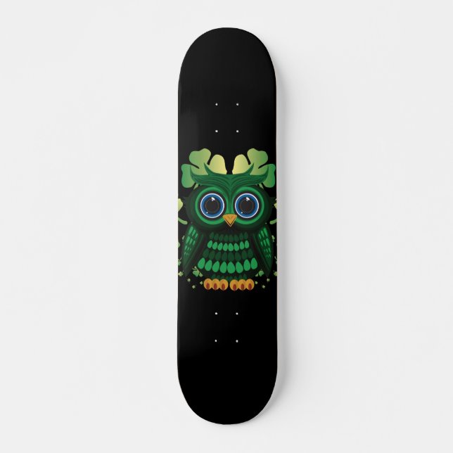 Eule des St. Patrick-Tags Skateboard (Vorne)