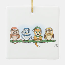 Eule, die ich zu Weihnachten gewollt habe, Eulen d Keramikornament