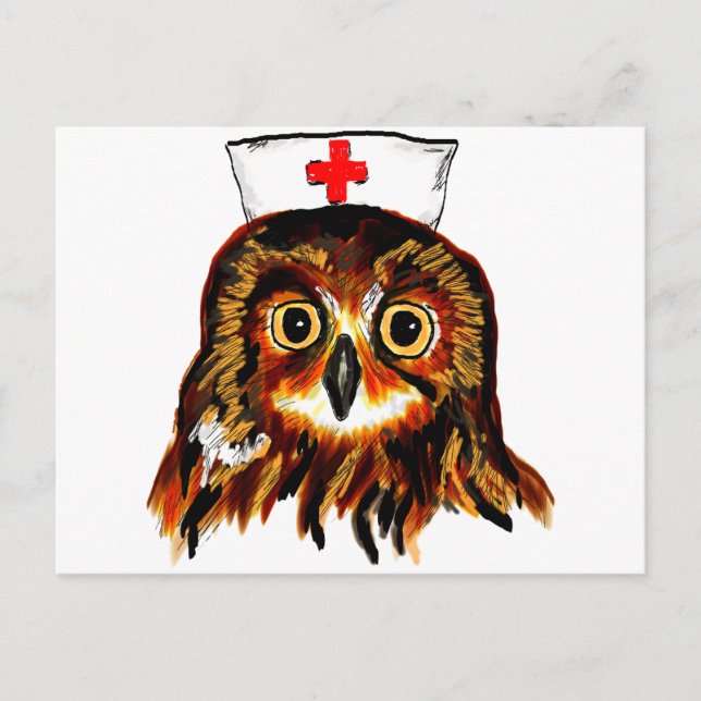 Eule Erste Hilfe Postkarte (Vorderseite)