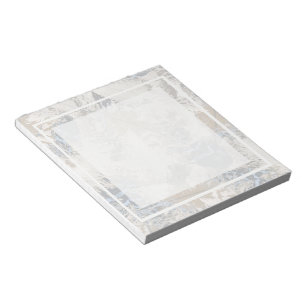 Eule Feathers, grau, beige und blau Notizblock