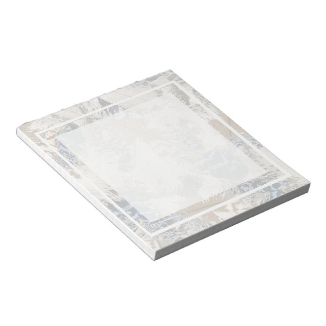 Eule Feathers, grau, beige und blau Notizblock (angewinkelt)